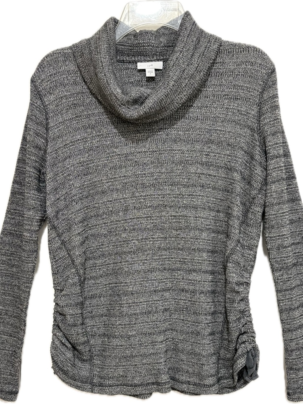 J.Jill Pure Jill Marled Cowl Turtleneck Pullover Sweater Side Lace-Up Size Small - Picture 2 of 6